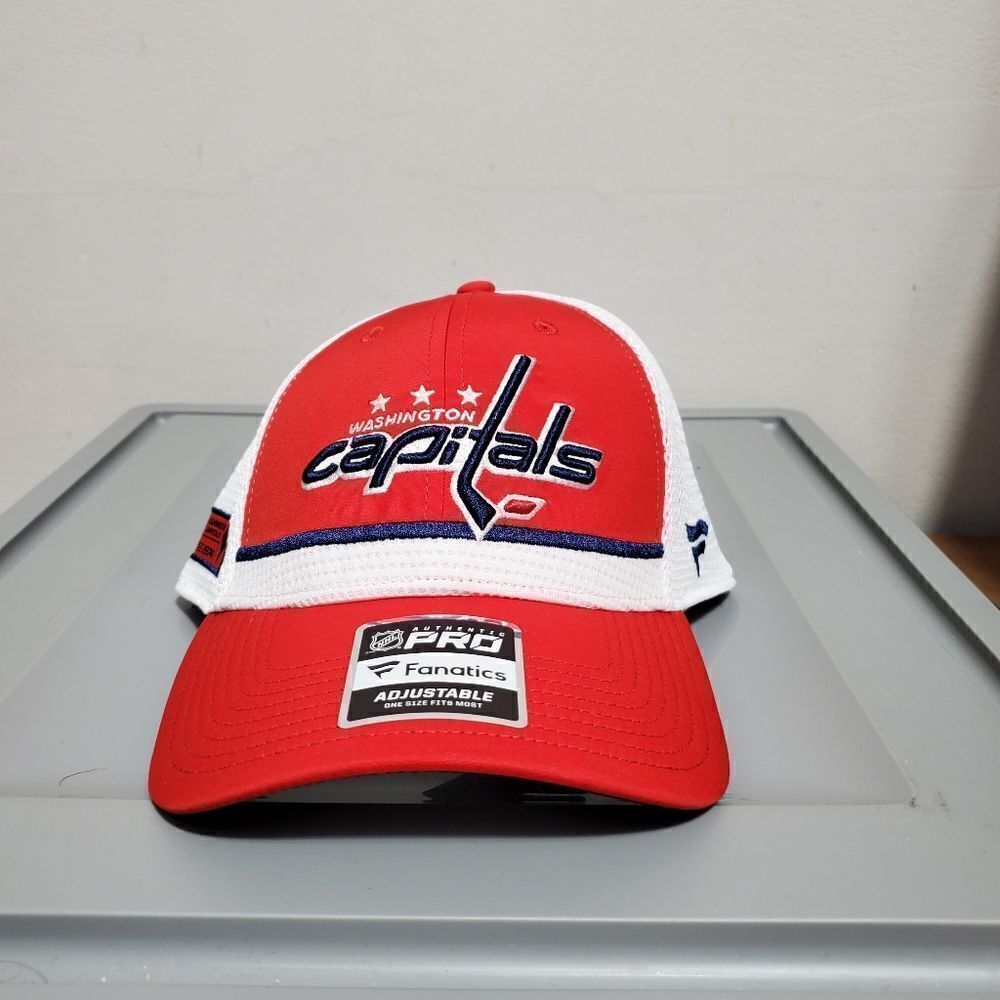 Washington Capitals NHL Fanatics Snapback Hat OSFA NWT Authentic Pro Red/White
